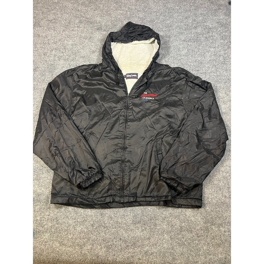 King Louie Mens 2XL Chevrolet Heartbeat of America Windbreaker Vintage‎ Y2K USA